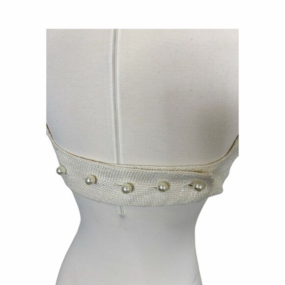 Commense Tweed Crop Tank Pearl Buttons NWT Sz S - Picture 8 of 8